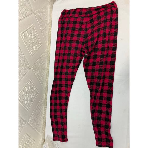 Sleep Pants lounge xl size red black check soft  36" + stretch waist 32" inseam - Picture 7 of 7